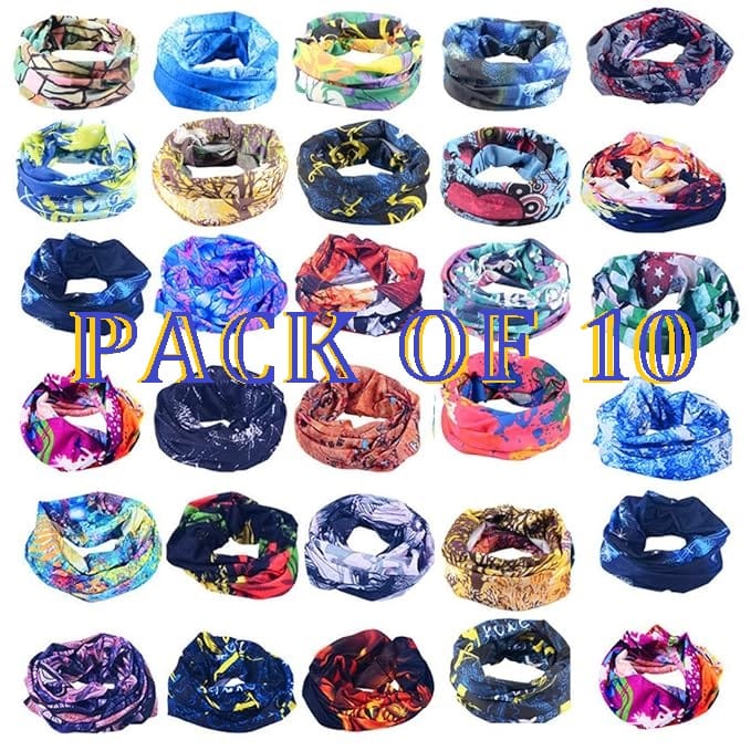 Superior Multi-purpose Multifunctional Seamless Wear Unisex Headwear Headband Head Sports Bandana - Assorted Prints