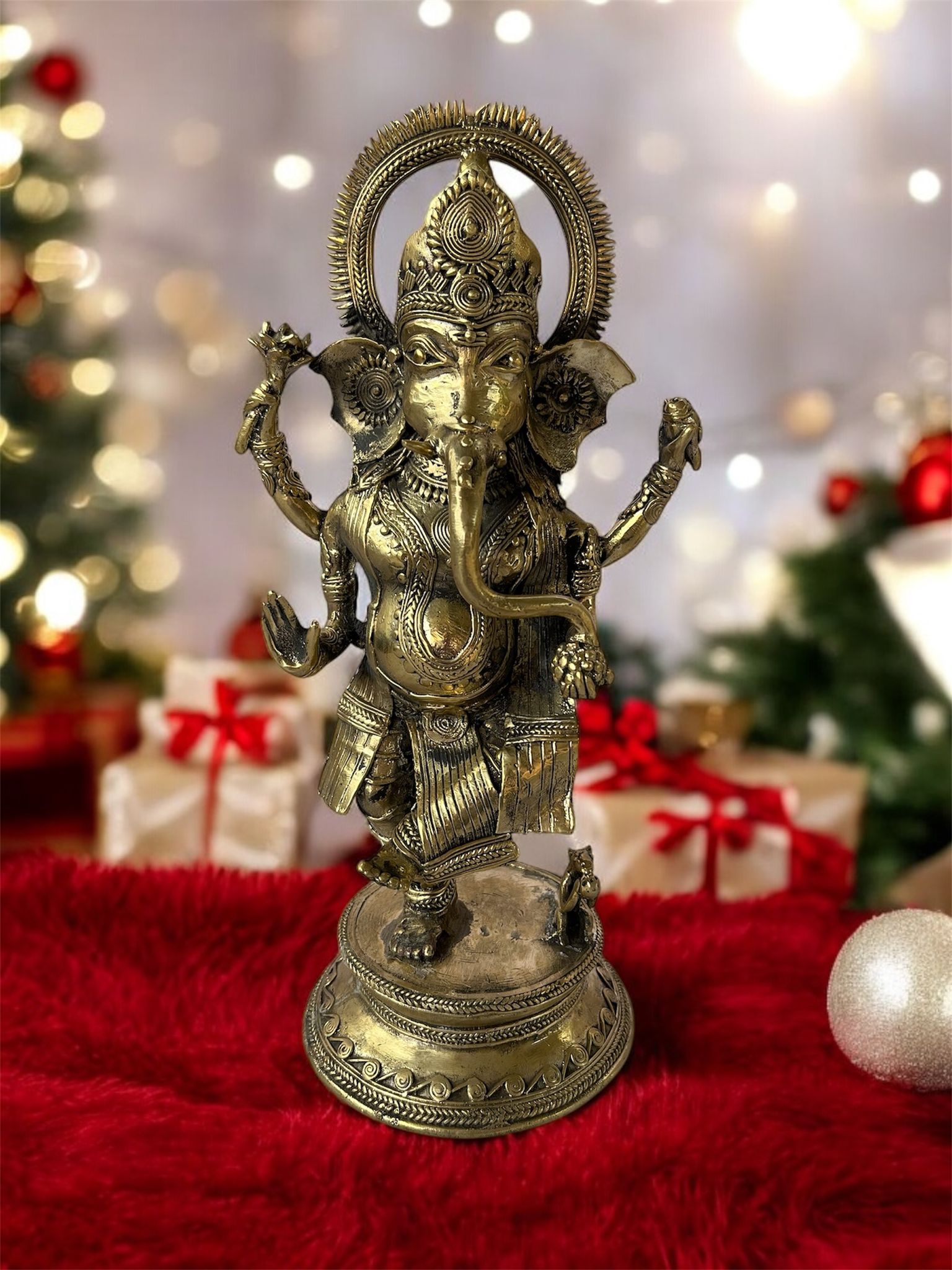 Auspicious Brass Ganesha Statue