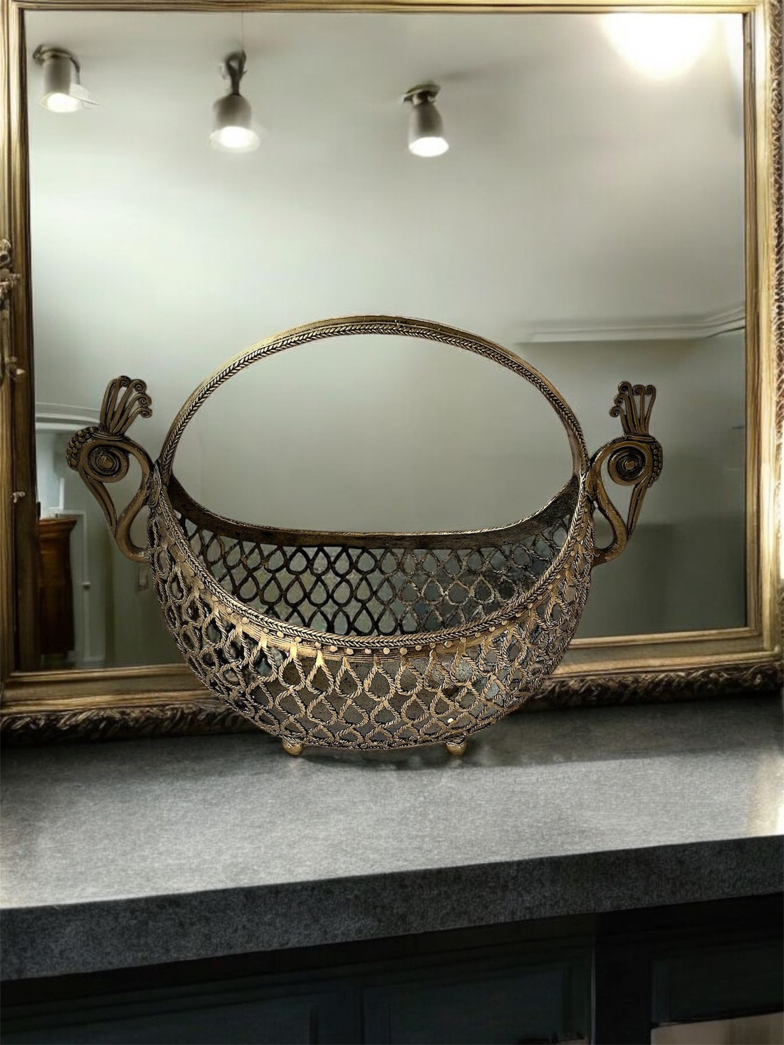  Peacock Metal Basket