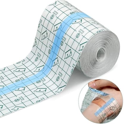 KIT & CO Freely Cut Transparent Stretch Adhesive Bandage Dressing PU Film Wound Waterproof Sticker Good for Wound Healing Both for people or Pets Dressing Pads Tattoo Aftercare Bandage (5cm �5m)