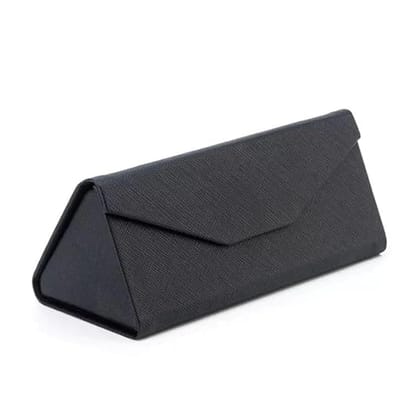 KIT & CO Triangle Foldable Glasses Case Portable Magnetic Closure PU Leather Hard Shell Medium Size