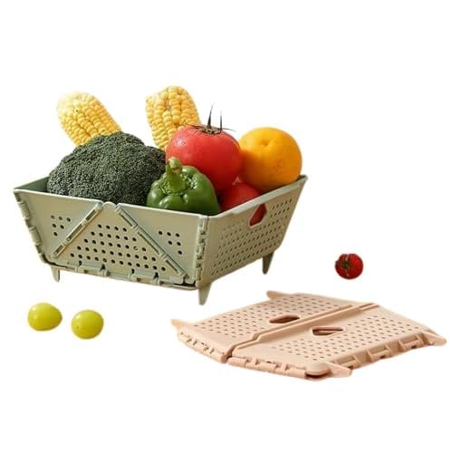 KIT & CO Food Washing Drainer Strainers Basket/Collapsible Colander Basket for Fruit Noodles Vegetable Pasta Drainer/Dishwasher Safe Sink Drainage Basket