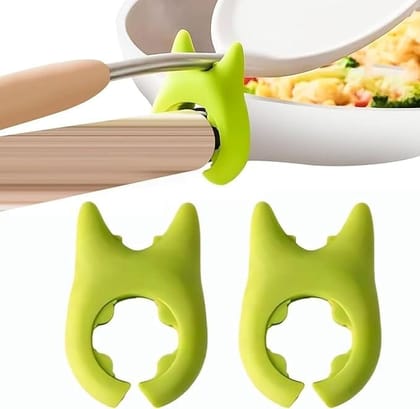 KIT & CO Silicone Pot Clip Spoon Rest Kitchen Spoon Holder Spatula Placement Steam Releaser Hot Spoon Holder Spoon Pot Pan Holder Spatula Bracket Clip Storage Rack for Household.