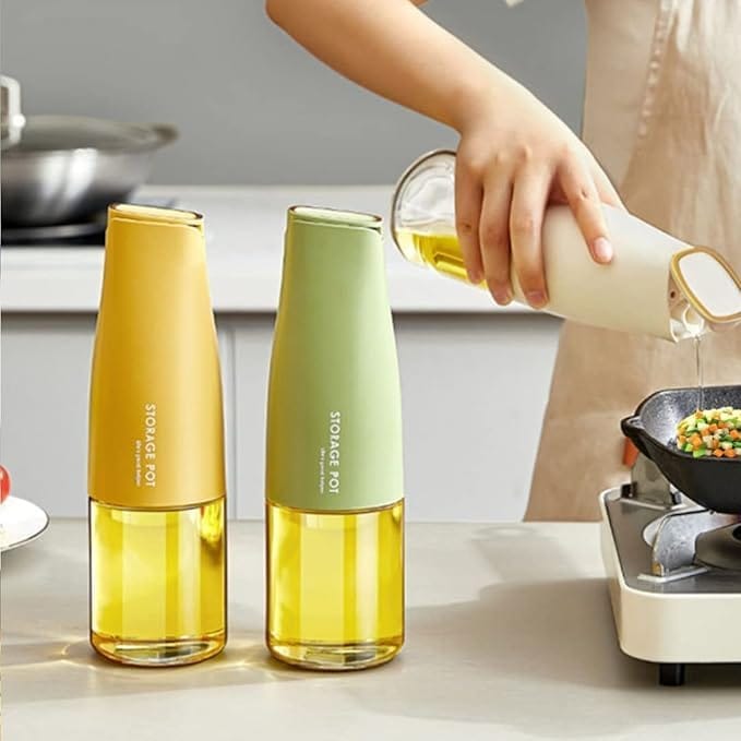 KIT & CO Glass Olive Oil Dispenser Bottle With Silicone Brush 2 In 1,Cute Duck Silicone Measuring Oil Dispenser Bottle for Kitchen Cooking,Frying,Pancake,Air Fryer