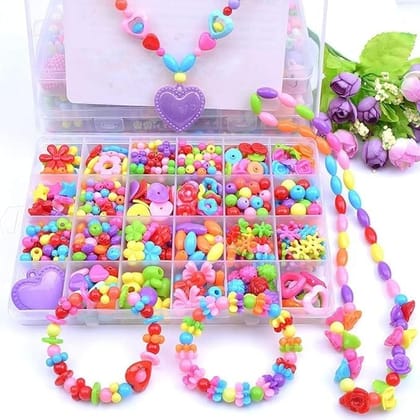 KIT & CO Jewellery Making Kit for Girls, Bracelet Making Kit for Kids DIY Colorful Bracelet Necklace Making, Activity Toys for Girls Age 6-12 Years Old