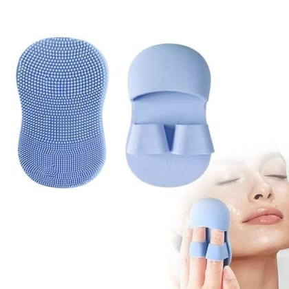 KIT & CO Facial Pore Cleansing Pads | Silicone Face Cleansing Brush Face Scrubbers Soft Exfoliators Cleaning Tool Massage Washing Pore Cleanser Pimples Blackhead Remover Deep Cleans Skin Care pack of-2