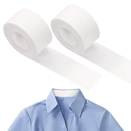 KIT & CO Self-adhesive Shirt Collar Protector - Disposable Collar Protector Invisible Sweat Pads For Hat Shirt Neck Liner Armpit Tape Collar Protectors for Shirts Against Sweat Stains 8 Meter 2.5 CM