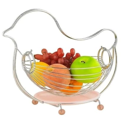 KIT & CO Sparrow Shape Stainless Steel Swing Fruit and Vegetable Storage Basket for Kitchen Countertop Dining Table Fruit Basket Kitchen Countertop, Dining Table, Fruit Basket