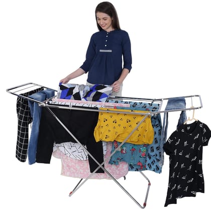 STEEL Stainless Steel Folding Cloth Dryer Stand Double Rack