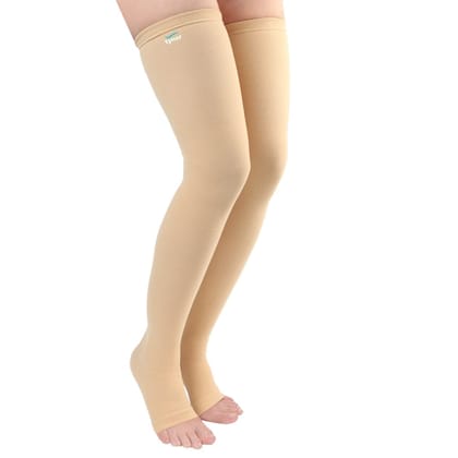 Tynor Compression Stocking Mid Thigh Classic, Beige, , Pack of 2