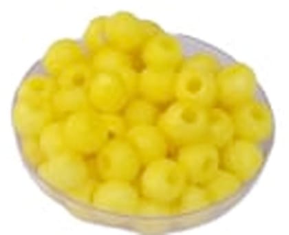 Mii Art Crystal Beads for Jewelry Making Material,zari Work Beads(Size-5mm)(Material-Plastic)(Color-Yellow) in 1 Pack 50 gm