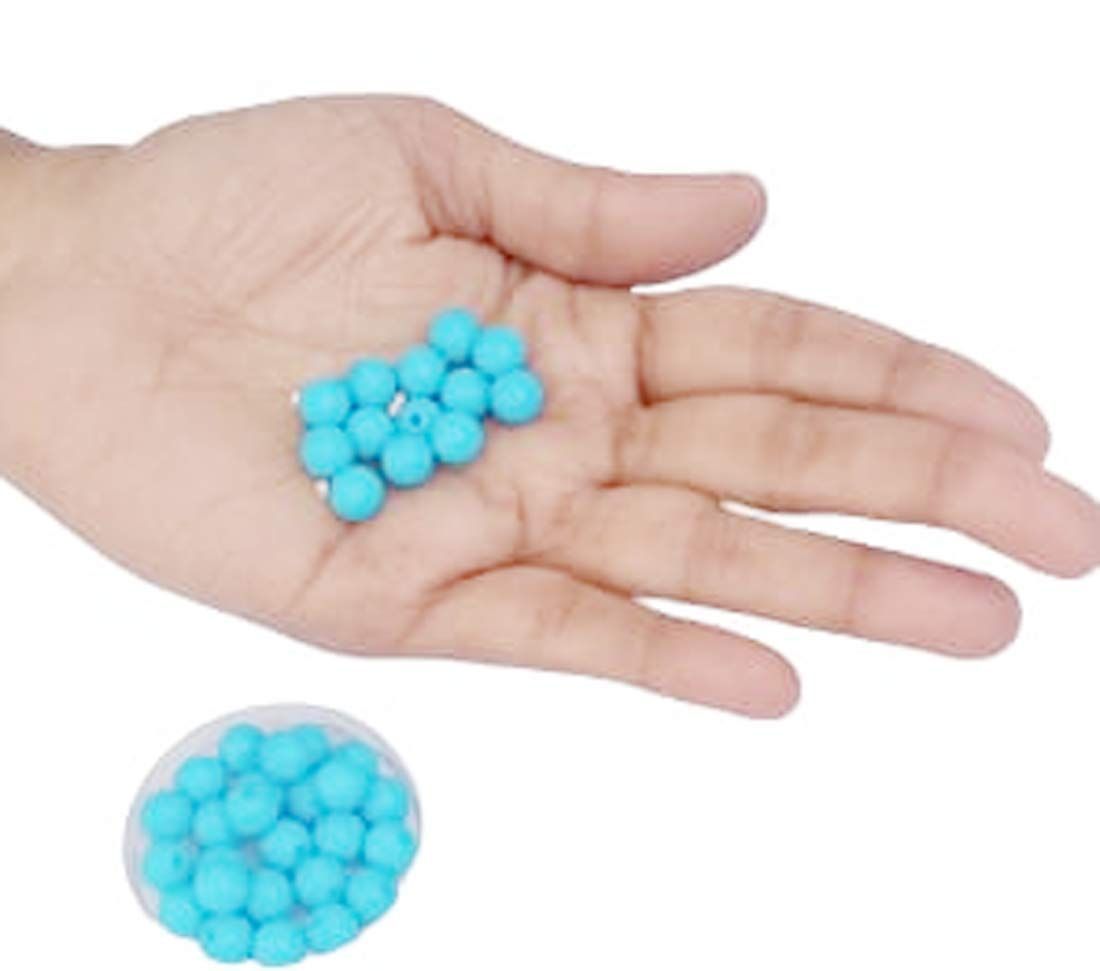 Mii Art Embroidery Material,Beads for Jewelry Making Material,zari Work Beads(Size-5 mm)(Material-Plastic)(Color-Sky Blue) in 1 Pack 50 gm