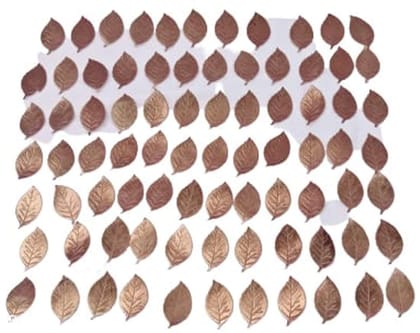 Mii Art Brown Color Silk Leafs for Jewelry Making Material,Embroidery Material(Pack of 50 Leafs)