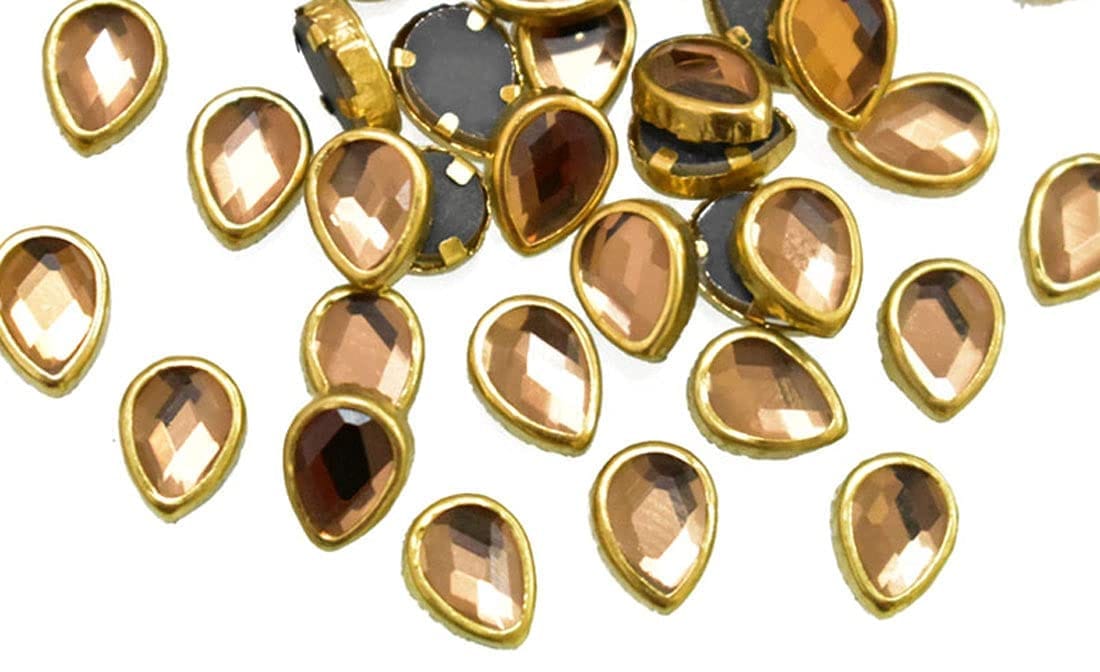 Mii Art Golden Half pan Shape Beads Using for Embroidery & Craft,jewalery Material(Color-Golden)(Size-6 mm) Pack of 50g.