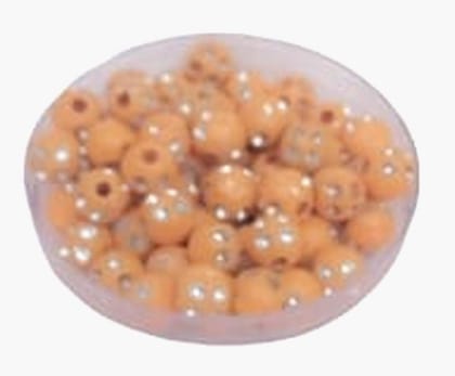 Mii Art Embroidery Material,Beads for Jewelry Making Material,zari Work Beads(Size-4 mm)(Material-Plastic)(Color-Orange) in 1 Pack 50 gm