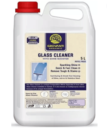 GROVANTI ORGANIC Disinfectant Glass Cleaner Liquid( Blue BUSH) Concentrate Refill Pack  (5 L)