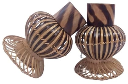 MiiArt Bamboo vase for Living Room Office (size-22 cm) Pack of 2 pcs. Bamboo Vase