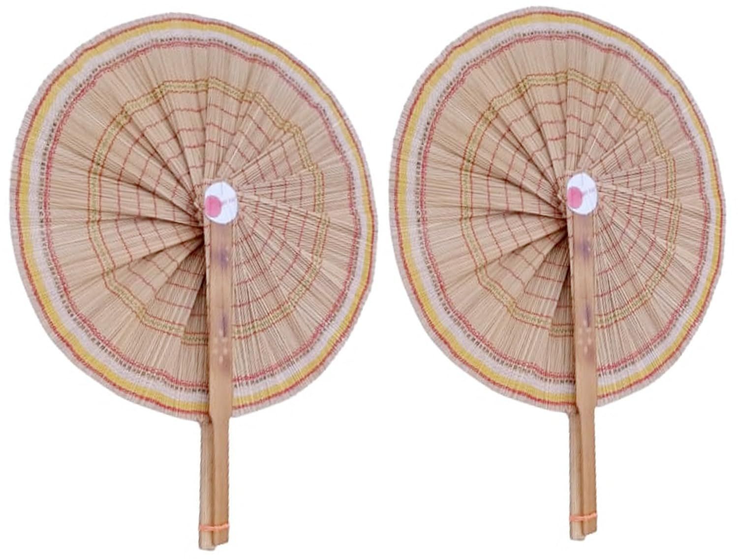 Mii Art Handmade and Foldable Fan/Pankhi for Indoor and Outdoor Travel summer(size-36 x 28 cm) pack of 2 pcs.