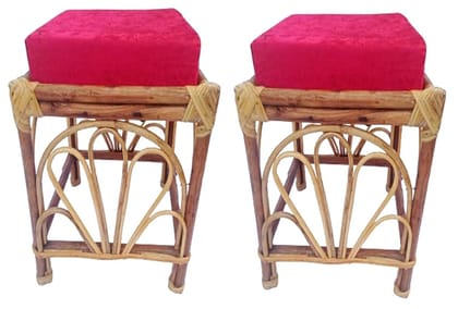 Mii Art Bamboo Square Large Stool with custion 2 pcs