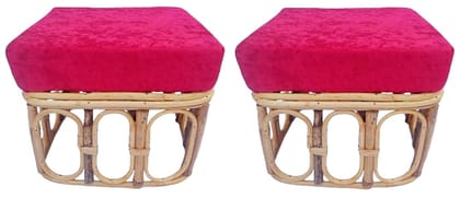 Mii Art Bamboo Square Stool with custion 2 pcs