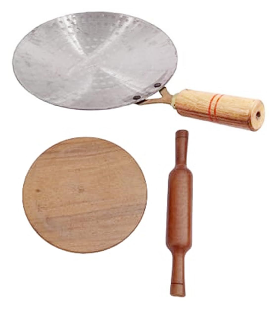 Mii Art tawa,Rolling pin,Board &/chakla belan and for roti Maker(Size-tawa-,26roling pin-33in,roling Board -22in &Pack of 3pcs.