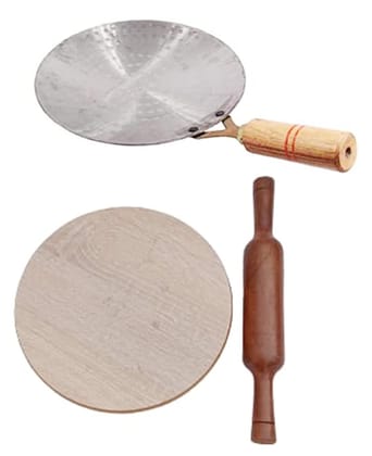 Mii Art tawa,rolling pin,board & /chakla belan and for roti maker(size-tawa-26in,roling pin-33in,roling board-23]pack of 3pcs.