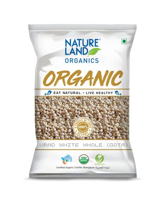 Natureland Organics Urad White Whole Gota 1 kg