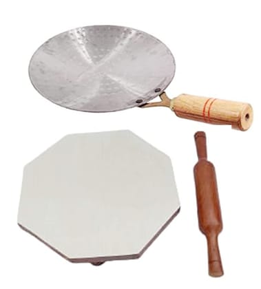 Mii Art Wooden chakla belan chapati Maker Rolling pin and Board(size-polpat-29cm,belan-7cm,) Pack of 1 Set.