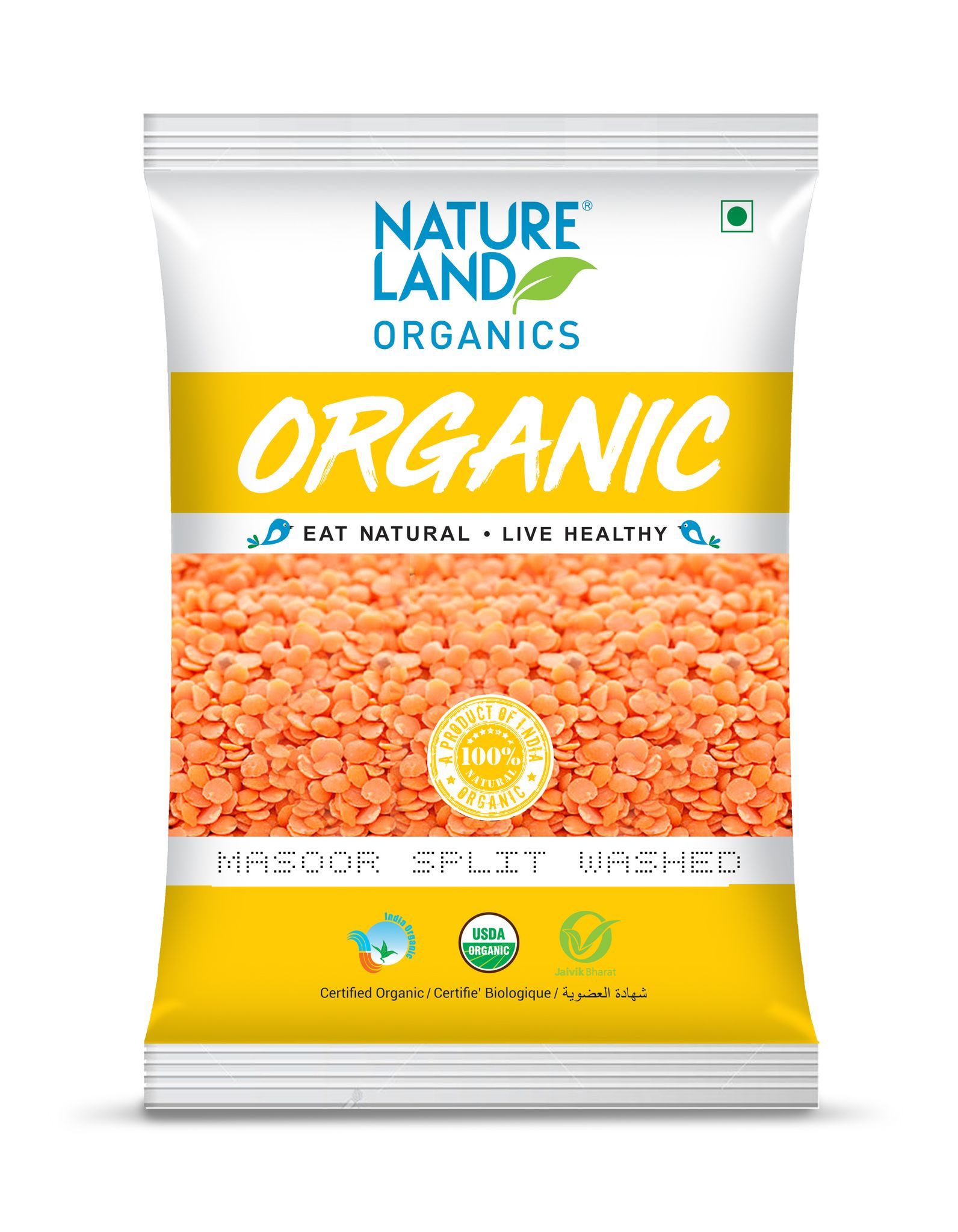 Natureland Organics Masur Split Washed 1 kg