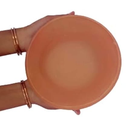 Mii Art Serving Bowl for Serving Curd, Vegetables, Snacks, Soup ,kheer handmade earthen clay terracotta decorative(Material-Soil)(size-21x21 cm,Medium) Pack of 1 Pieces.