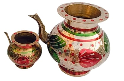 Mii Art Brass Antique Item,Brass Neti Pital ka Pani ka Lota(Color-Golden)(Material-Brass)(Size-small-11cm and Large-20 cm)