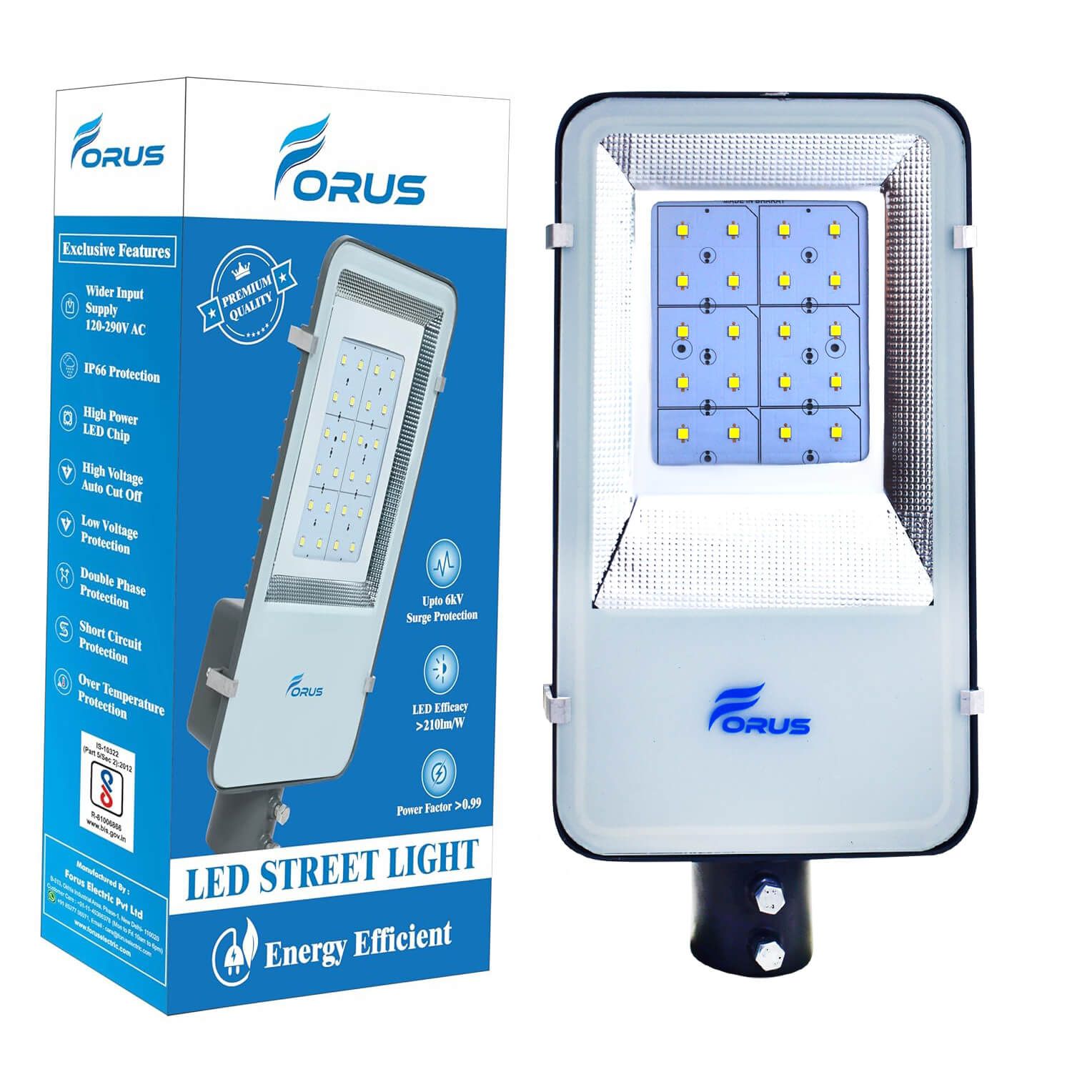 Forus | LED Street Light 100W Waterproof 2 Years Warranty, Cool White Excellent Quality Street Light 100 Watt LED for Home, Street Lights Outdoor, Street Lamp, LED Street Road Lights 1Pc