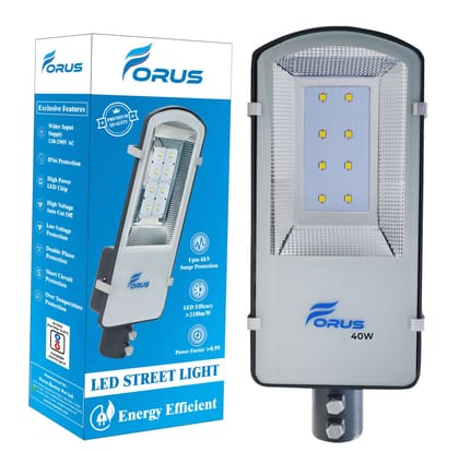 Forus | LED Street Light 40W Waterproof 2 Years Warranty, Cool White Excellent Quality Street Light 40 Watt LED for Home, Street Lights Outdoor, Street Lamp, LED Street Road Lights 1Pc