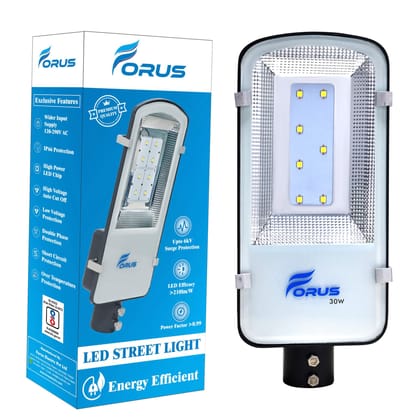 Forus | LED Street Light 30W Waterproof 2 Years Warranty, Cool White Excellent Quality Street Light 30 Watt LED for Home, Street Lights Outdoor, Street Lamp, LED Street Road Lights 1Pc