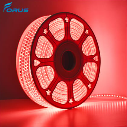 Forus LED Rope Strip Light 10 Meters 1 Year Warranty, Outdoor Waterproof Decorative Cove Lights for Ceiling, Balcony, Home Decor, Interior Decoration, Flexible Rope Light for Diwali, Christmas & New Year -Red