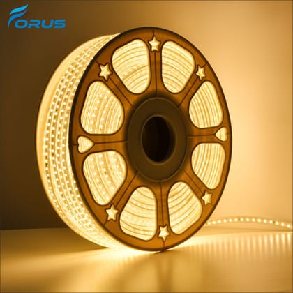 Forus LED Rope Strip Light 10 Meters 1 Year Warranty, Outdoor Waterproof Decorative Cove Lights for Ceiling, Balcony, Home Decor, Interior Decoration, Flexible Rope Light for Diwali, Christmas & New Year -Yellow