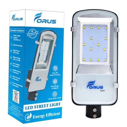 Forus | LED Street Light 50W Waterproof 2 Years Warranty, Cool White Excellent Quality Street Light 50 Watt LED for Home, Street Lights Outdoor, Street Lamp, LED Street Road Lights 1Pc