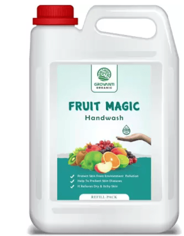 GROVANTI ORGANIC Liquid Handwash Mix Fruit , 99.9% Germ Protection,Moisturizing and Soft Skin Hand Wash Can  (5 L)