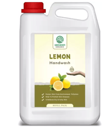 GROVANTI ORGANIC Lemon Handwash Liquid Soap ,5 Ltr Hand Wash Can  (5 L)