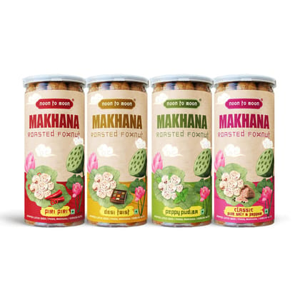 Roasted Makhana-Assorted Flavours | Pack of 4 (4x75g)