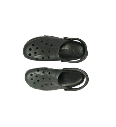 Men's Rubber Solid Lace-Up Slipper (Black)