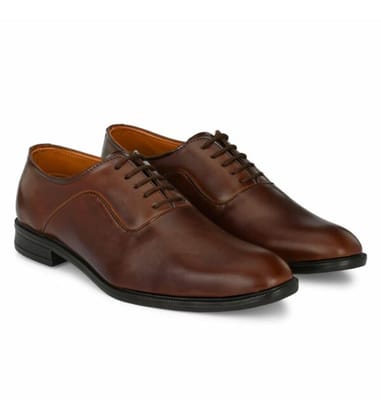 Men's Synthetic Leather Formal Shoes (Brown)