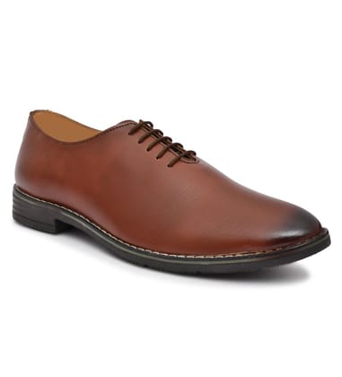 Men's Synthetic Leather Formal Shoes (Tan)