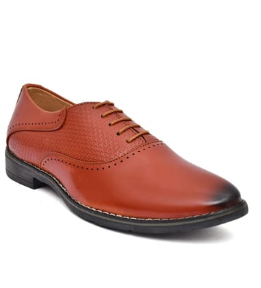 Men's Synthetic Leather Formal Shoes (Tan)