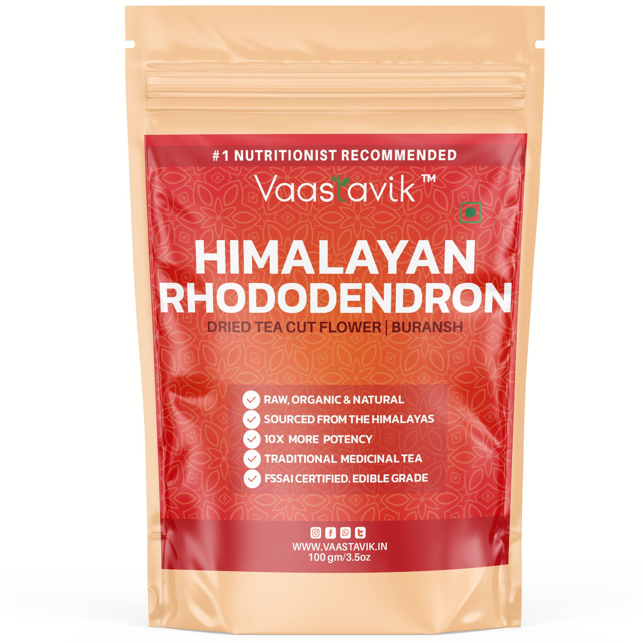 Vaastavik Red Rhododendron Flower Tea 100gm