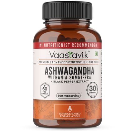 Vaastavik Ashwagandha Capsules 500 mg Withanolides 5 %