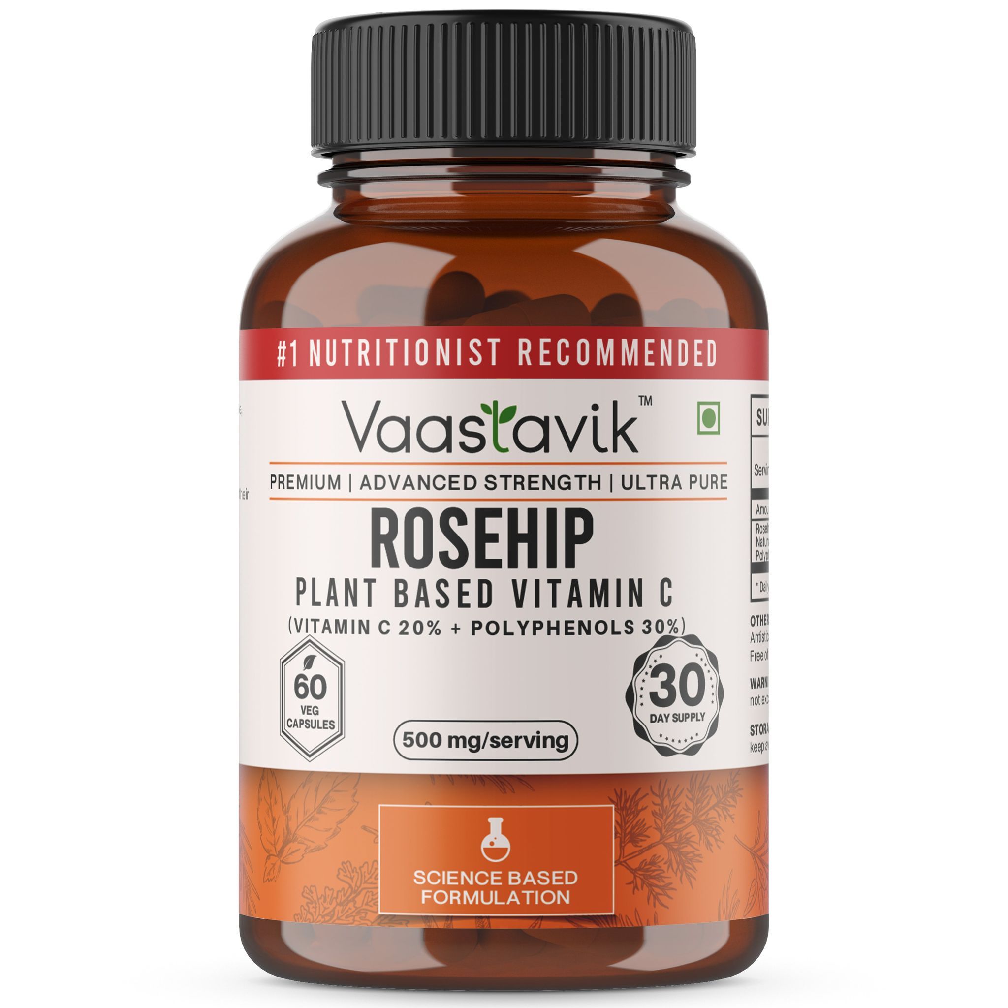 Vaastavik Rosehip Capsules Extract Dietary Supplements 500mg