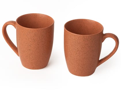 Bodhi House Handcrafted Ceramic Coffee Mug Set of 2 Pieces (300 Ml), Stoneware Tea Cup, Microwave Safe Medium Milk Mug, Matte Finish, Ideal for daily use, Casual Gatherings and Gifting Persian Orange