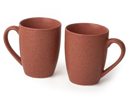 Bodhi House Handcrafted Ceramic Coffee Mug Set of 2 Pieces (300 Ml), Stoneware Tea Cup, Microwave Safe Medium Milk Mug, Matte Finish, Ideal for daily use, Casual Gatherings and Gifting Pastel Red