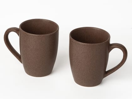 Bodhi House Handcrafted Ceramic Coffee Mug Set of 2 Pieces (300 Ml), Stoneware Tea Cup, Microwave Safe Medium Milk Mug, Matte Finish, Ideal for daily use, Casual Gatherings and Gifting Coffee Brown